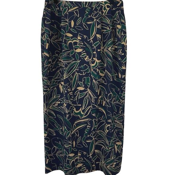 Pendleton Dresses & Skirts - Pendleton Vintage Midi Skirt Blue Floral Straight Classic Size 10